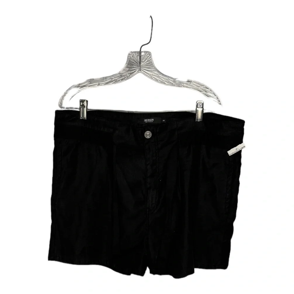 Hudson Black High Rise Paperbag Shorts Size 30 New